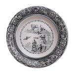 Assiette ancienne en porcelaine opaque de gien