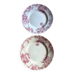 Assiettes ��boules de neige��en terre de fer amand et hamage