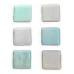 Assiettes carrées turquoise et grises Assiettes carrées turquoise et grises