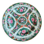 Assiette chinoise en porcelaine vintage dcor floral et motifs traditionn