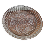 Assiette coupelle en verre moul vintage rosace