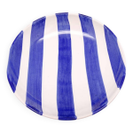Assiette creuse en cramique bleue et blanche