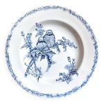 Assiette creuse clairefontaine - lon graves en terre de fer, service  chardonnerets  fin xixme