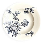 Assiette creuse lunville en terre de fer bleue, service  azala