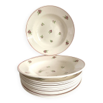 Assiettes creuses niderviller dcor rouge et vert