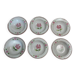 Assiettes creuses série de six grès niderviller décor cassandre xxème Assiettes creuses série de six grès niderviller décor cassandre xxème