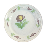 Assiette cul noir 19 eme en faience de rouen de la metairie Assiette cul noir 19 eme en faience de rouen de la metairie