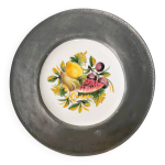 Assiette d�coration �tain et porcelaine bassano