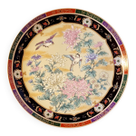 Assiette d�corative japonaise vintage � motifs de chrysanth�mes et d'oiseau
