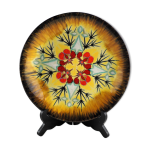 Assiette dcorative  motifs d'hermine et d'ajoncs styliss - louis ndellec - annes 60 / 70