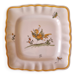 Assiette dcorative moustier signe