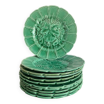 Assiettes  dessert en barbotine sarreguemines