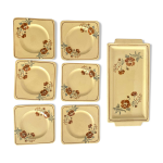 Assiettes  dessert carres et plat  cake pexonne, annes 40 - 50