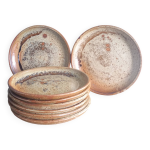 Assiettes  dessert ou fromage en grs de puisaye, jean - pierre prud homme