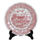 Assiette � dessert vintage n. fontebasso d�cor campagne rouge