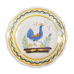 Assiette en faience d'epoque 19eme d�cor au coq nevers ??