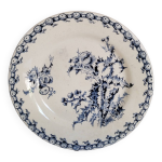Assiette en faience de gien , terre de fer , mod�le chardons