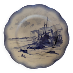 Assiette en faence sarreguemines dcor marines fin xixme dbut xxme
