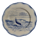 Assiette en faence sarreguemines dcor marines fin xixme dbut xxme