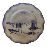 Assiette en faence sarreguemines dcor marines fin xixme dbut xxme