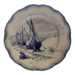 Assiette en faence sarreguemines dcor marines fin xixme dbut xxme