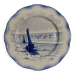 Assiette en faence sarreguemines dcor marines fin xixme dbut xxme