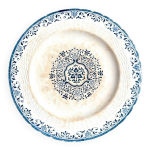 Assiette  gteau minton en terre de fer, service  moustiers