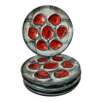 Assiettes  huitres barbotine vintage mbfa pornic annes 60