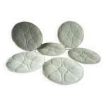 Assiettes à huitre en porcelaine blanche Assiettes à huitre en porcelaine blanche