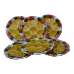 Assiettes  hutres vintage en faence de vallauris, service de six