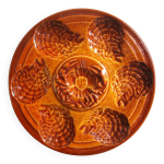 Assiette � hu�tres vintage fran�aise en majolique de sarreguemines