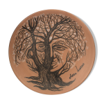 Assiette jean marais en terre cuite vintage des années 1970 surréaliste Assiette jean marais en terre cuite vintage des années 1970 surréaliste