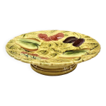 Assiette monte plat  gteaux fruits barbotine sarreguemines
