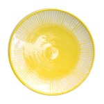 Assiette moyenne - palme bordure jaune Assiette moyenne - palme bordure jaune