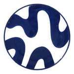 Assiette moyenne - pinceau bleu