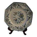 Assiette octogonale longchamp modle bagdad. fin 19me, dbut 20me