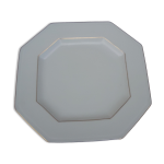 Assiette octogonale en porcelaine de limoges philippe deshoulires l 25, 5 cm