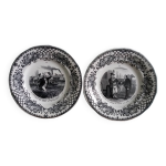 Assiettes parlantes creil et montereau th�me transport