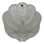 Assiette, peakcock, verre de cristal, lars hellsten, orrefors, sude, 1970