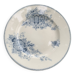Assiette, plat en faence, modle  cartouches , sarreguemines, u&c