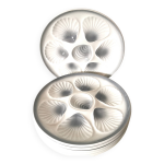 Assiettes plat /  hutre, gris et blanc, cramique moulin des loups