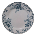 Assiette plate ancienne blanche et bleu dcor floral emile bourgeois