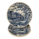 Assiettes plates anglaises royal wessex bleu malle - poste