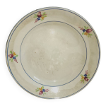 Assiette plate en faence de gien dcore  la main - vintage 1940