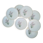Assiettes plates en faence de gien motif floral vintage