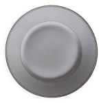 Assiette plate en porcelaine de limoges blanche et dore