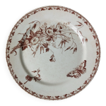 Assiette plate sarreguemines u&c  carmen  en terre de fer