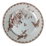 Assiette plate en terre de fer sarreguemines u&c  carmen 