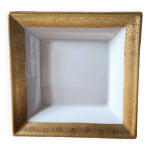 Assiette vide poche carr vintage porcelaine limoges impria dcor platine et or 22k