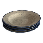 Assiettes vintage en céramique tu?owice grès moucheté rustique (lot de 4) Assiettes vintage en céramique tu?owice grès moucheté rustique (lot de 4)